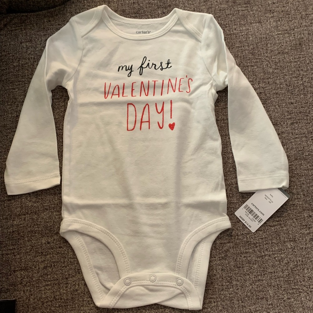 🌺 Carter’s My First Valentine’s Day Onesie. 18month New With Tags